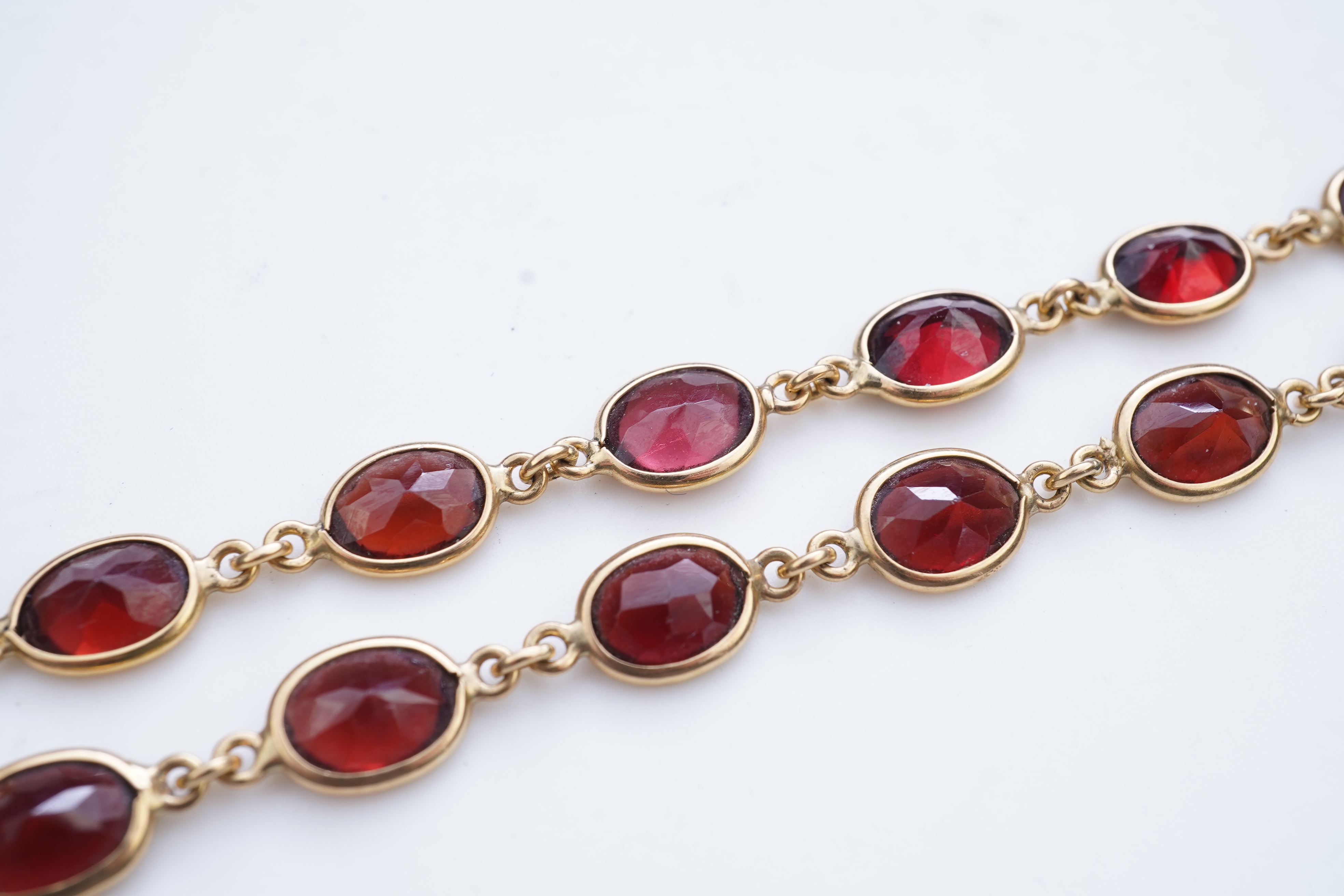 A garnet necklace